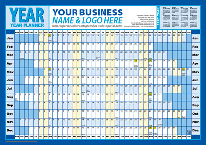 A1 UK & Ireland Planner Form 2019-20 Mid-Year Wall Planner A1 or A2 Non-Laminated